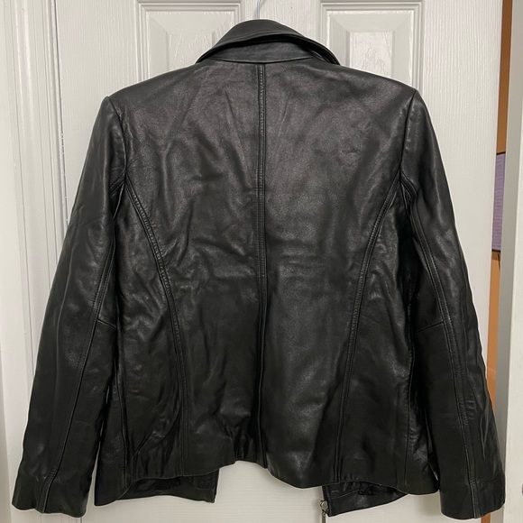 Nine West Black 100% Leather Jacket Women’s Size S - Picture 2 of 9